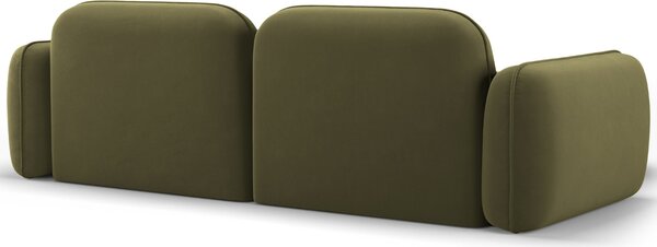 -25 % Dny MOMENTI– Cosmopolitan Design Zelená sametová rohová pohovka Sydney 230 cm, levá