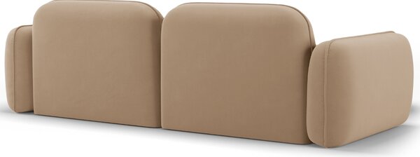 -25 % Dny MOMENTI– Cosmopolitan Design Pískově hnědá sametová rohová pohovka Sydney 230 cm, levá