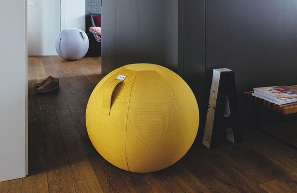Hořčicově žlutý sedací / gymnastický míč VLUV LEIV Ø 65 cm
