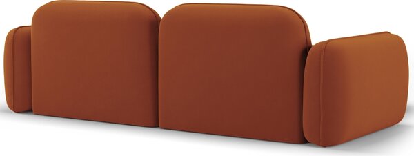 -25 % Dny MOMENTI– Cosmopolitan Design Terakotově oranžová sametová rohová pohovka Sydney 230 cm, levá