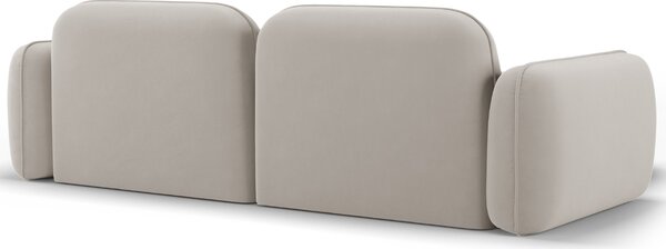 -25 % Dny MOMENTI– Cosmopolitan Design Světle béžová sametová rohová pohovka Sydney 230 cm, pravá