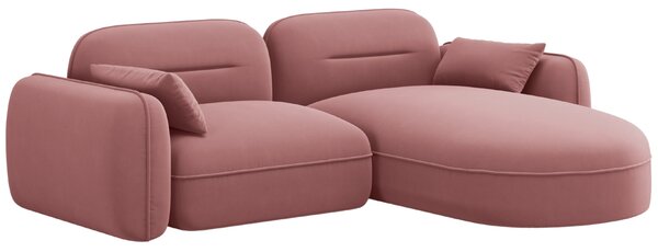 -25 % Dny MOMENTI– Cosmopolitan Design Růžová sametová rohová pohovka Sydney 230 cm, pravá