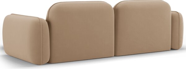 -25 % Dny MOMENTI– Cosmopolitan Design Pískově hnědá sametová rohová pohovka Sydney 230 cm, pravá