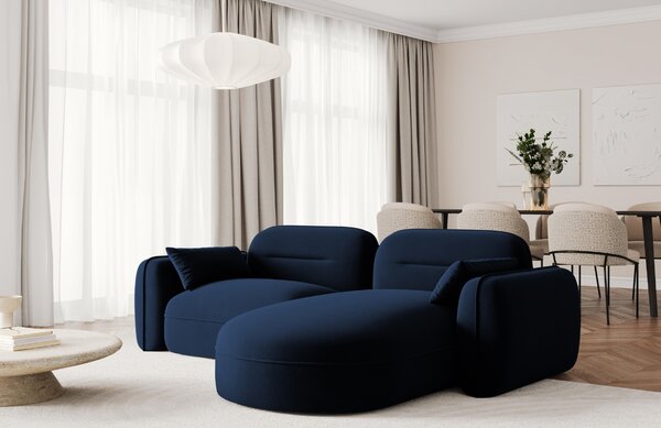 -25 % Dny MOMENTI– Cosmopolitan Design Královsky modrá sametová rohová pohovka Sydney 230 cm, pravá