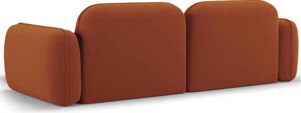 -25 % Dny MOMENTI– Cosmopolitan Design Terakotově oranžová sametová rohová pohovka Sydney 230 cm, pravá