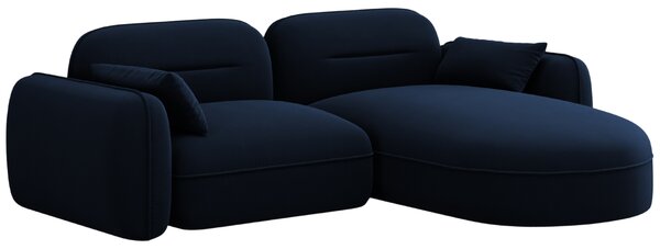 -25 % Dny MOMENTI– Cosmopolitan Design Královsky modrá sametová rohová pohovka Sydney 230 cm, pravá