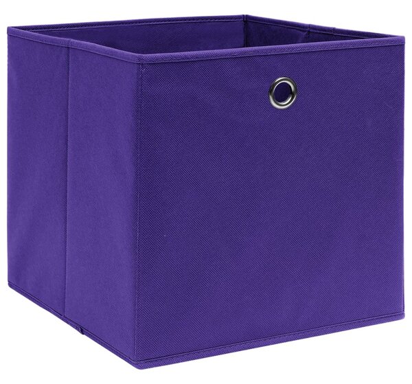 Úložné boxy 10 ks netkaná textilie 28 x 28 x 28 cm fialové
