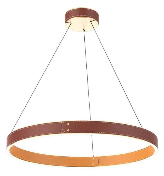 Klausen 142027 - LED Lustr na lanku LEATHER LED/47,8W/230V hnědá/oranžová