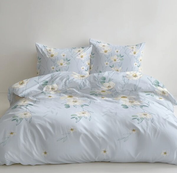 Florella Saténové povlečení Edel Satin Rena Sky Rozměr: 70x90 + 140x200 cm