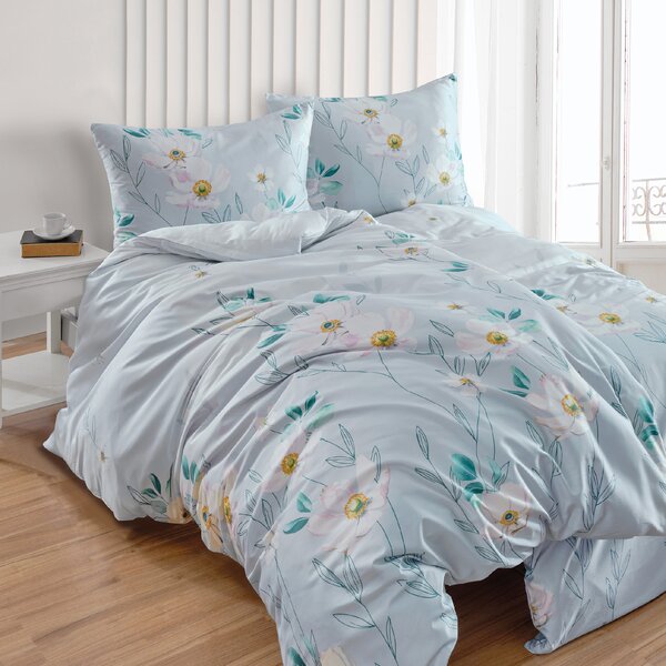 Florella Saténové povlečení Edel Satin Rena Sky Rozměr: 70x90 + 140x200 cm