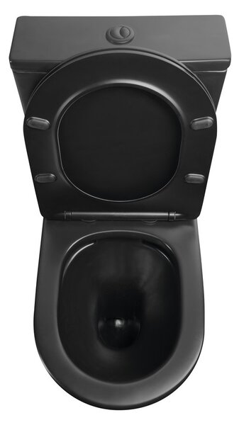 Sapho Sapho, PACO RIMLESS WC kombi, spodní/zadní odpad, černá, PC1012WRB