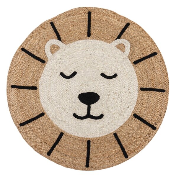 Jutový dětský koberec v přírodní barvě 100x100 cm Leo Lion – Flair Rugs