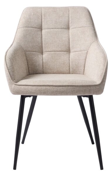 Béžové čalouněné jídelní křeslo s područkami Nolan – Unique Furniture