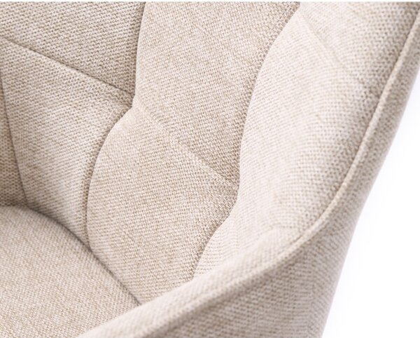 Béžové čalouněné jídelní křeslo s područkami Nolan – Unique Furniture