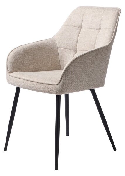 Béžové čalouněné jídelní křeslo s područkami Nolan – Unique Furniture