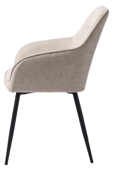 Béžové čalouněné jídelní křeslo s područkami Nolan – Unique Furniture