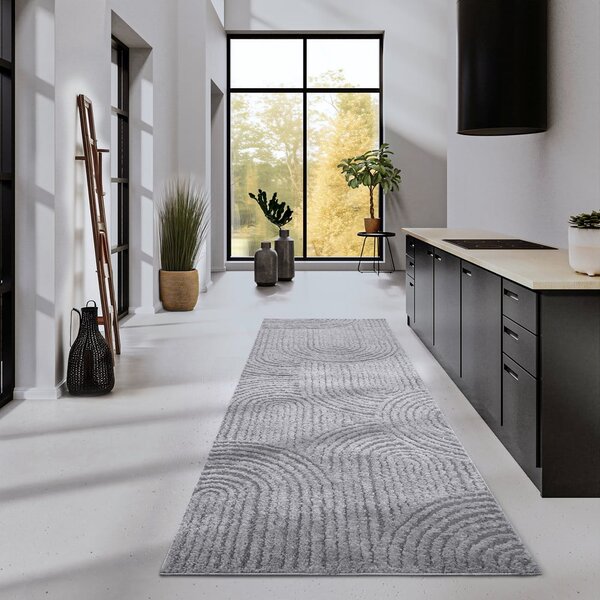 Šedý běhoun 80x240 cm Chappe Light Grey – Elle Decoration