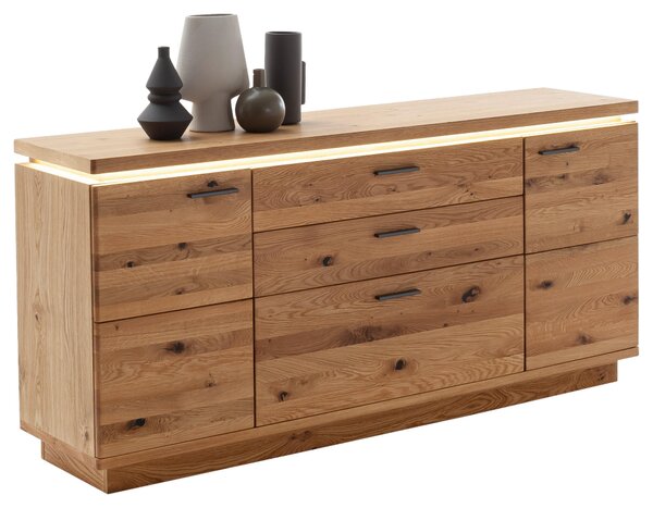 ŠIROKÁ KOMODA, dub, 180/84/44 cm Linea Natura - Šuplíkové komody