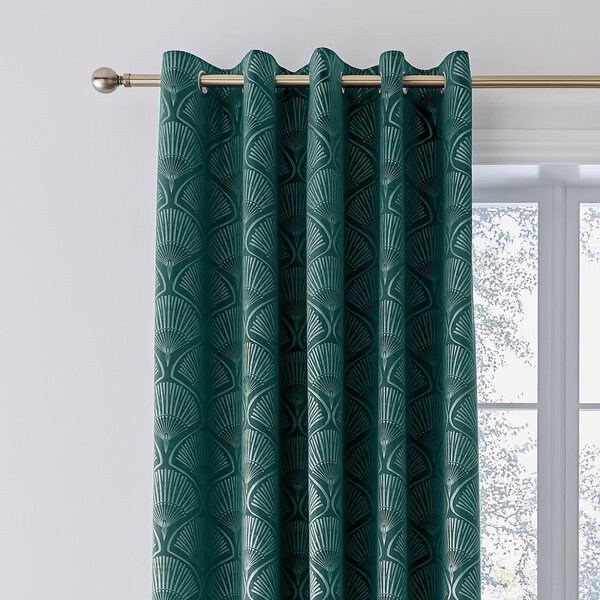Zelené dimout závěsy v sadě 2 ks 229x229 cm Art Deco Pearl – Catherine Lansfield