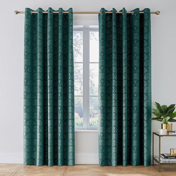 Zelené dimout závěsy v sadě 2 ks 229x229 cm Art Deco Pearl – Catherine Lansfield
