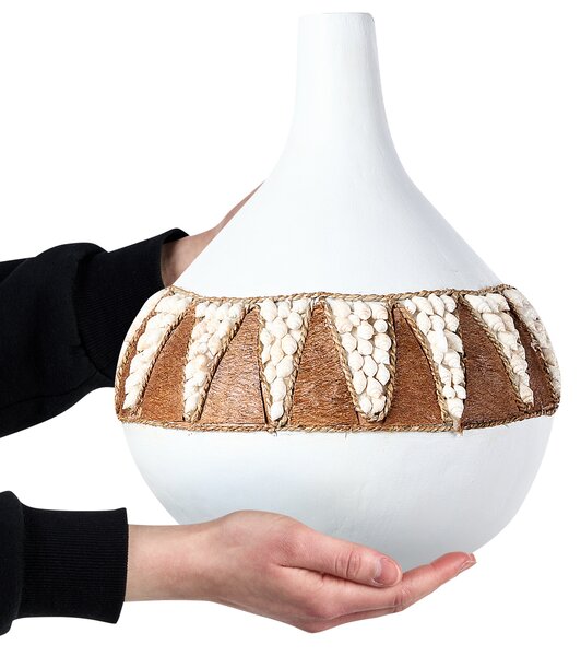 Dekorativní váza SIMPANG Keramika 33 cm Bílá