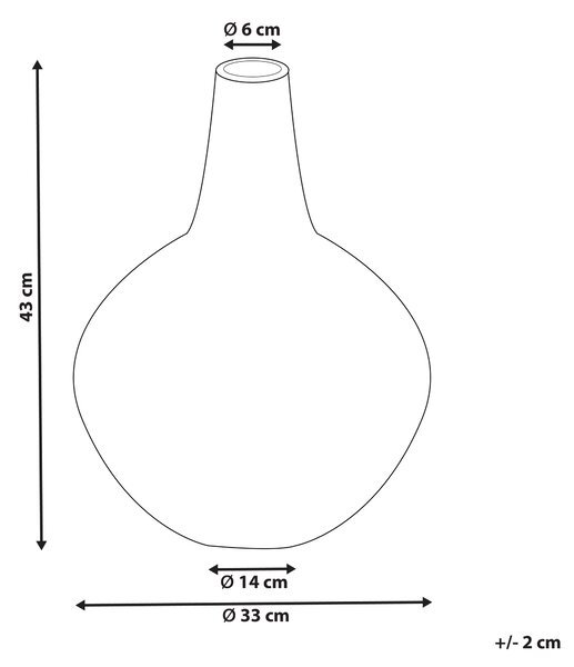 Dekorativní váza SILAU Keramika 43 cm Modrá