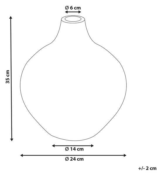 Dekorativní váza KUALU Keramika 35 cm Černá