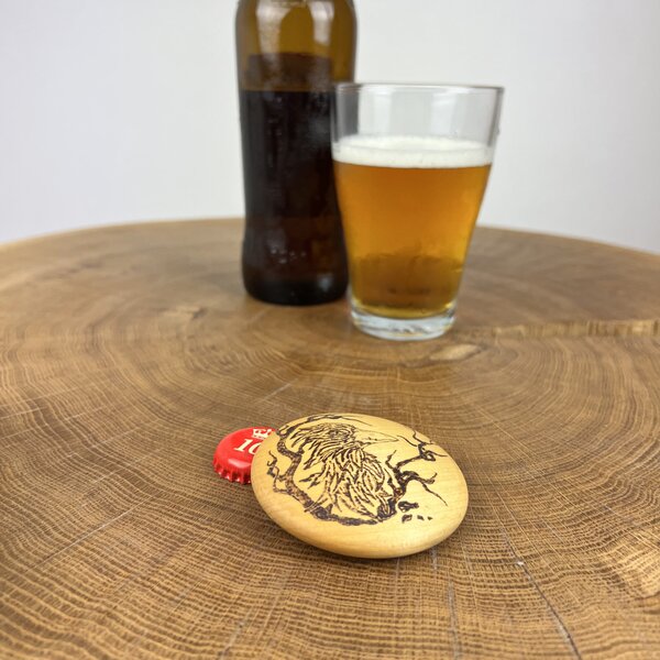 Dřevěný otvírák na pivo Eagle, javor