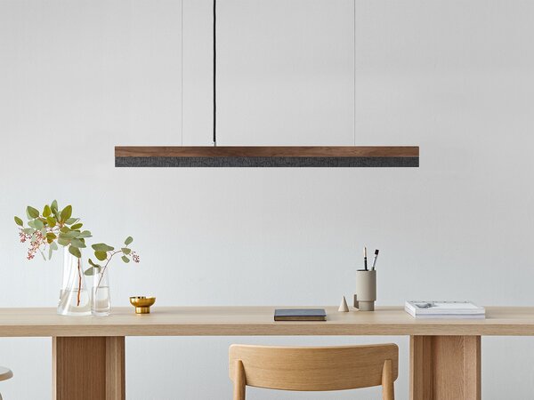 Lineární svítidlo Gant C3 2700K, d. 182cm, spálené dřevo Barva el. vedení: Bílá, Povrch - materiál: Světlý beton, Délka kabelu: 1,8 m