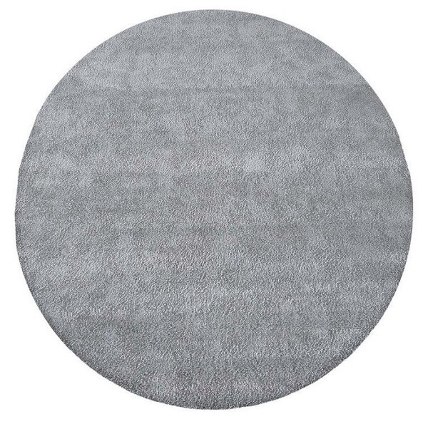 Kulatý koberec Shaggy Cosy - šedá / 133 cm