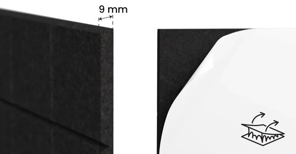 Filcový panel na zeď 60x60 cm černý, Z4_FELT30x30BLACK