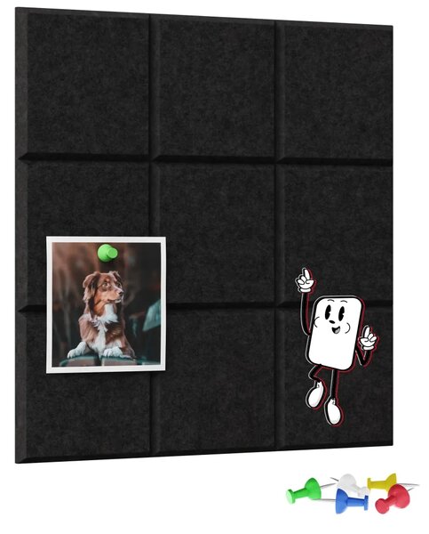 Filcový panel na zeď 30×30 cm černý, FELT30x30BLACK