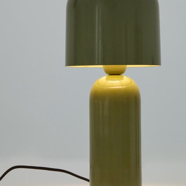 Zelená kovová stolní lampa Kave Home Monze