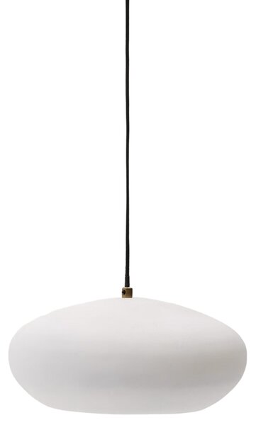 Bílé kovové závěsné světlo Kave Home Inda 30 cm