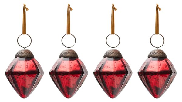 Set čtyř skleněných vánočních ozdob Kave Home Argin 6 cm