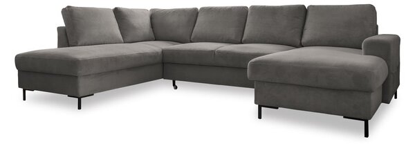 Šedá manšestrová rozkládací rohová pohovka (levý roh) Lofty Lilly – Miuform