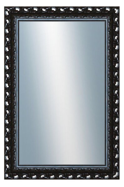 DANTIK - Zarámované zrcadlo - rozměr s rámem cca 80x120 cm z lišty ROKOKO černá lesklá (2632)