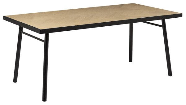 Jídelní stůl 180 x 90 cm světlé dřevo/ černý IVORIE