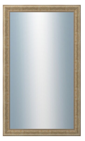 DANTIK - Zarámované zrcadlo - rozměr s rámem cca 60x100 cm z lišty KŘÍDLO malé stříbrné patina (2775)