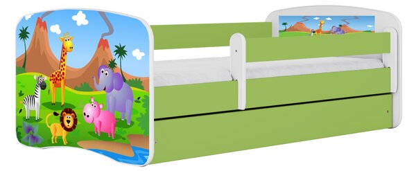 Kocot kids Dětská postel Babydreams safari zelená, varianta 70x140, bez šuplíků, bez matrace