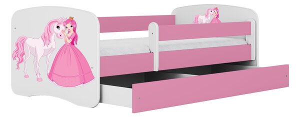 Kocot kids Dětská postel Babydreams princezna a poník růžová, varianta 70x140, bez šuplíků, bez matrace