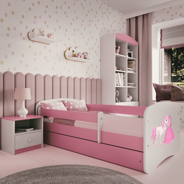 Kocot kids Dětská postel Babydreams princezna a poník růžová, varianta 70x140, bez šuplíků, bez matrace