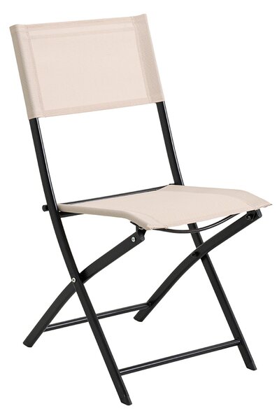 Zahradní set se slunečníkem BABRIS - černý / béžový