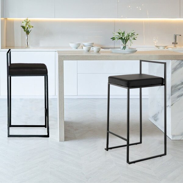 Černá barová židle z imitace kůže (výška sedáku 65 cm) Dodo – Tomasucci