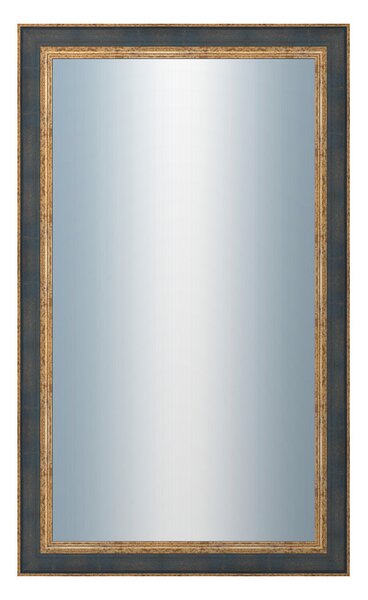 DANTIK - Zarámované zrcadlo - rozměr s rámem cca 60x100 cm z lišty ZVRATNÁ modrozlatá plast (3068)