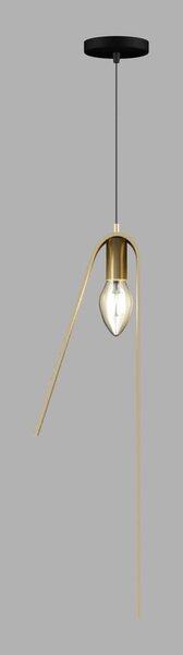 Závěsné svítidlo s kovovým stínidlem v černo-zlaté barvě Fold – Squid Lighting