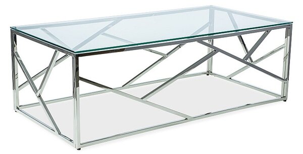 Designový konferenční stolek PIM 1 - transparentní / stříbrný