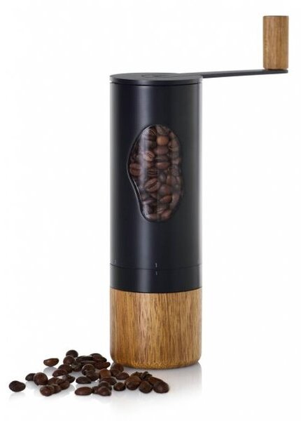 Mlýnek na kávu MRS. BEAN černý/akátové dřevo - AdHoc (Mlýnek na kávu ruční Mrs. BEAN černý/acacia - AdHoc)