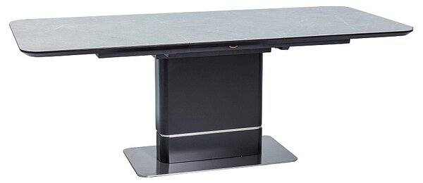 Rozkládací jídelní stůl OSBORN - šedý mramor / matný černý