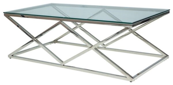 Konferenční stolek HAMZA - transparentní / stříbrný